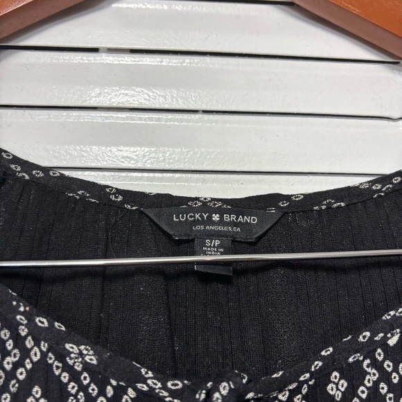 Lucky Brand Womens Small Multicolor Gauze Boho Print Long Sleeve Blouse Size S - Picture 3 of 7